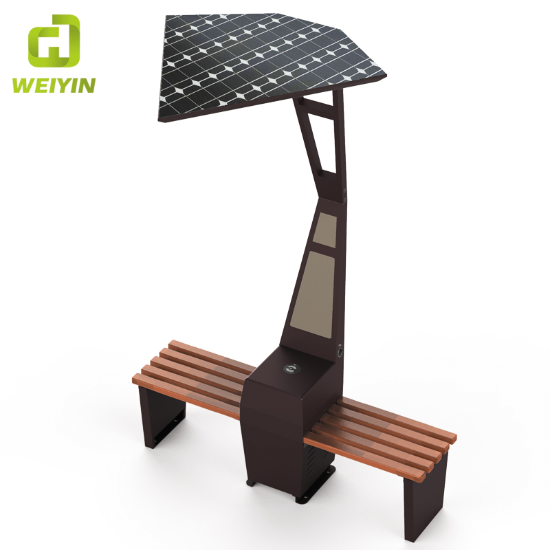 Populární solární inteligentní venkovní zahradní lavička pro nabíjení mobilních telefonů