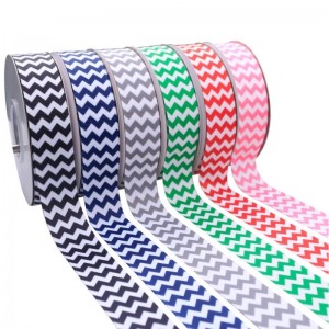 5 # Populární přizpůsobené logo Chevron Printed Grosgrain Ribbon