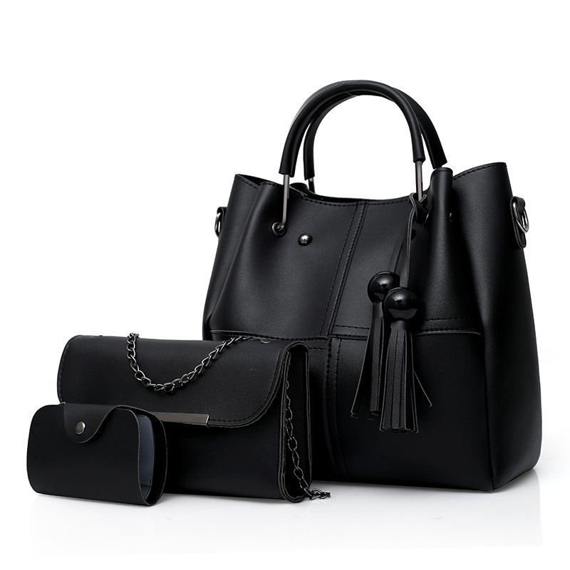 HD0827--3 PCS v sadě Ženy PU kůže Tote PU kůže Přenosná kabelka PU kožená kabelka na mince