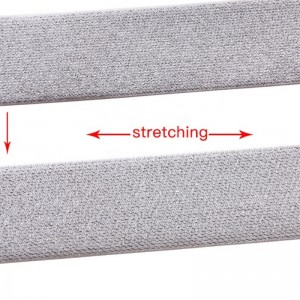 11 # Frosted Silver Glitter de bună calitate de înaltă elasticitate personalizate țesute 1.8 inch chingi elastice banda bandă elastică metalică