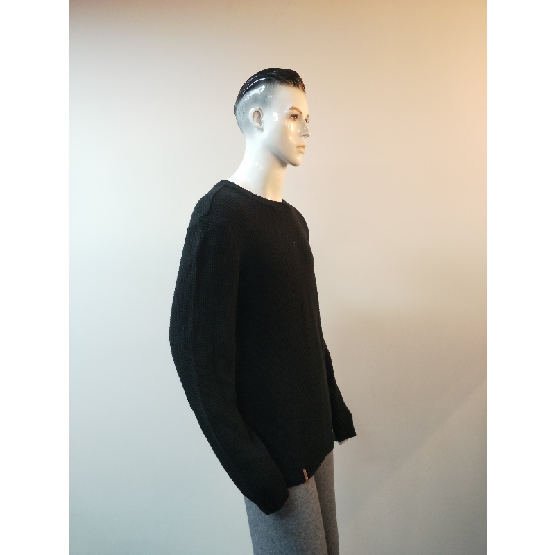 PURE COLLECTION BLACK CREW NECK SWEATER RLMS0017F