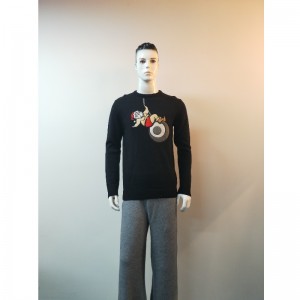 SWEATER ČERNÝ KARTOON TISK RLMS0028F