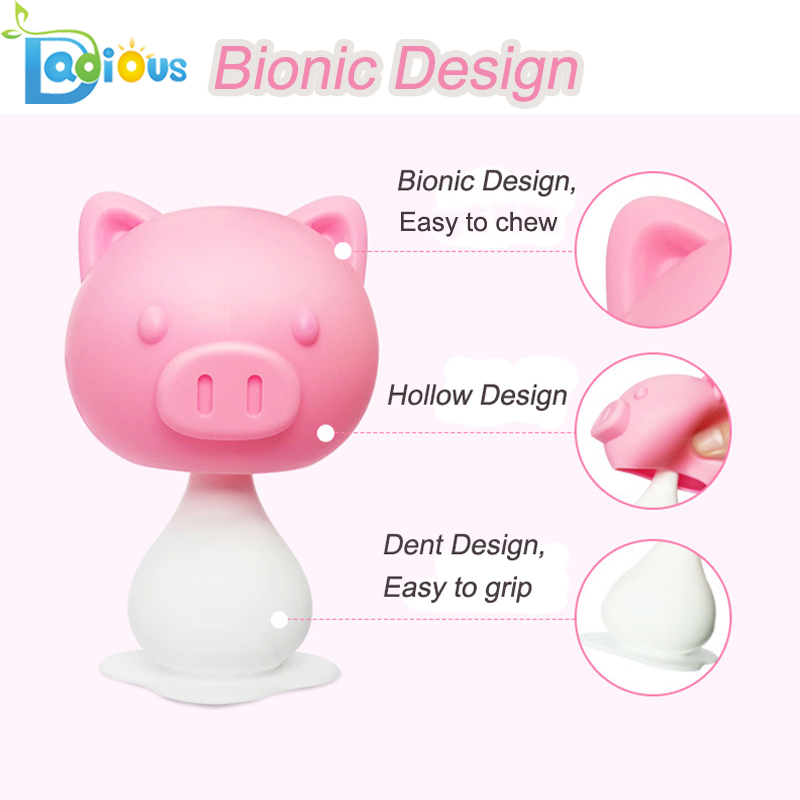 Nový design Safety Baby Teether Rattle Food Grade Silikonový Baby Teether BPA Zdarma Baby Teether