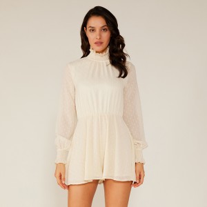 Letní dámská módní šifónové halter bílé krajkové krátké šaty