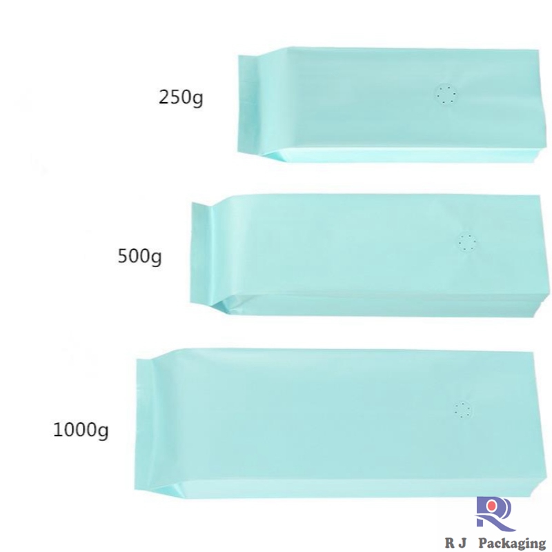 Velkolepá strana Gusset Valted Matte nebo lesk hliníková fólie Káva Bag 250g 500g 1000g