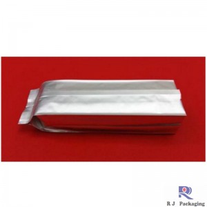 Plan stříbrný a kraft strana gusett pytel s ventilem pro kávu