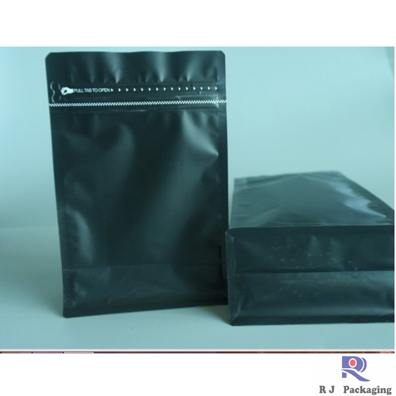 vlastní quad seal box bottom bag s E -zip a ventil pro káva čaj