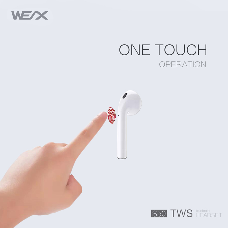 WEX S50 bezdrátové sluchátka, pravé bezdrátové stereo sluchátka, Bluetooth 5.0 sluchátka