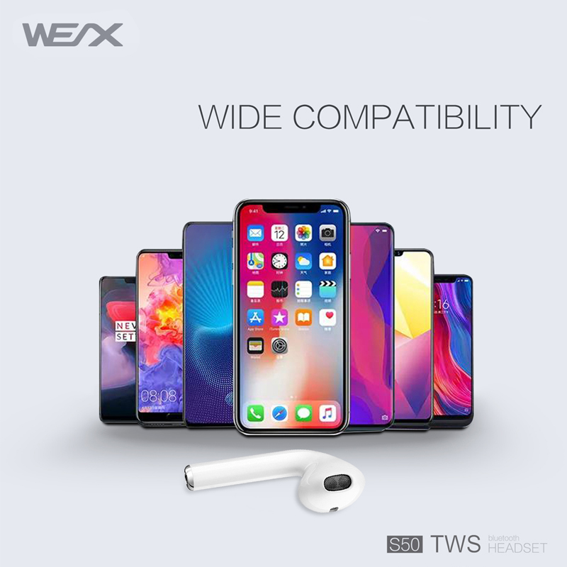 WEX S50 bezdrátové sluchátka, pravé bezdrátové stereo sluchátka, Bluetooth 5.0 sluchátka