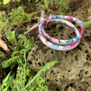 Cute floral Leather Data Cables