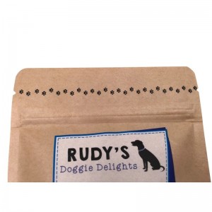 Laminovací kraftový papír na zip s kapsami s okénkem pro psí dárky