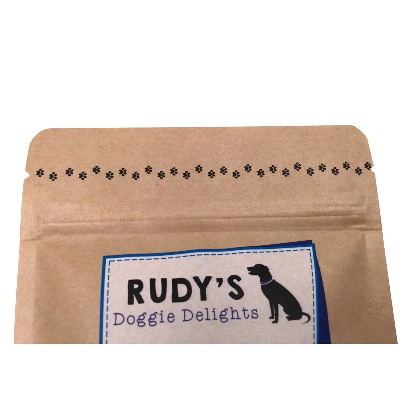 Laminovací kraftový papír na zip s kapsami s okénkem pro psí dárky