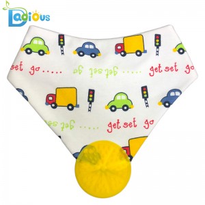 Amazon Nejprodávanější bavlněná podbradník s Teether Boy Teether Bib Bandana Teething Podbradníky pro dívky