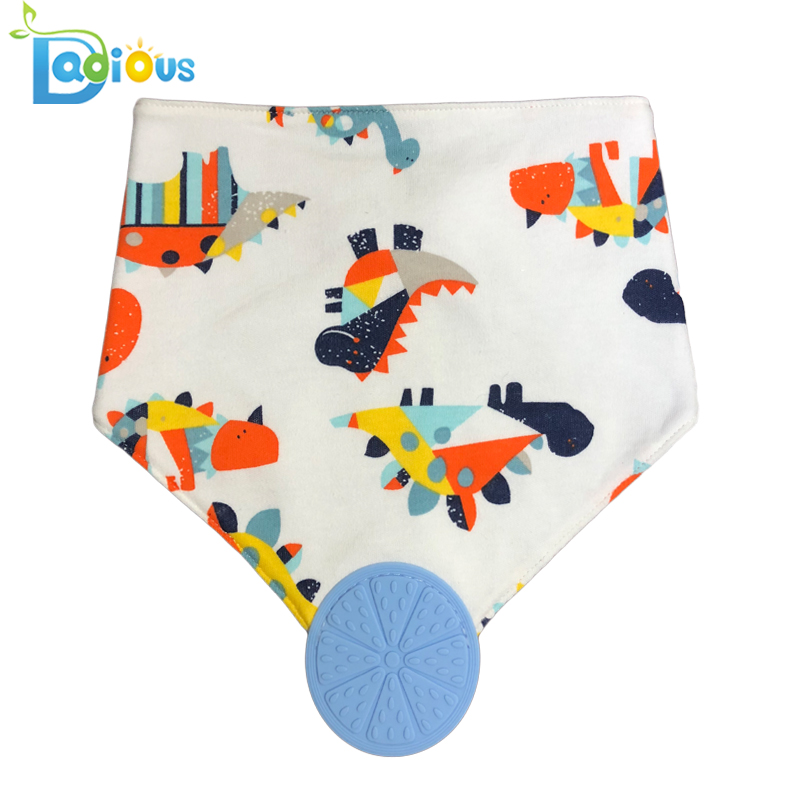 Amazon Nejprodávanější bavlněná podbradník s Teether Boy Teether Bib Bandana Teething Podbradníky pro dívky