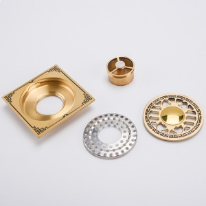 Černý vzor podomítkový sprchový čtverec koupelnové podlahové krytiny