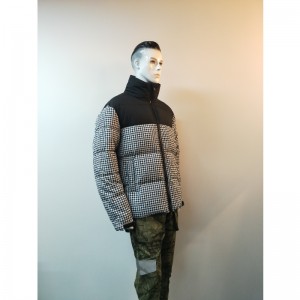 BÍLÁ A ČERNÁ KONTRAST PÁNSKÁ BUNDOVÁ RUKÁV RLMPC0021N