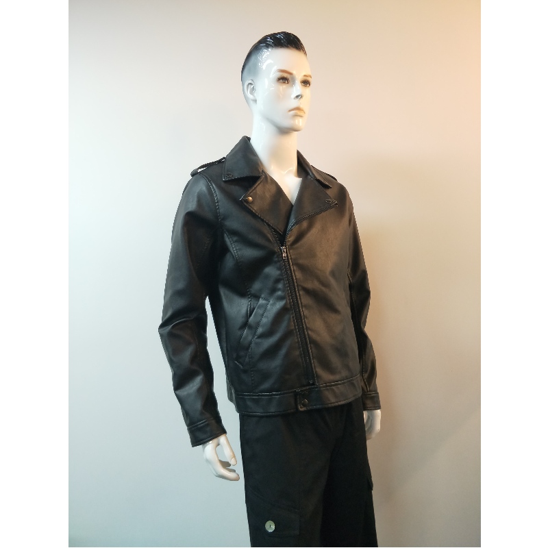 PÁNSKÁ BLACK PU BIKER JACKET RLMPJ0001