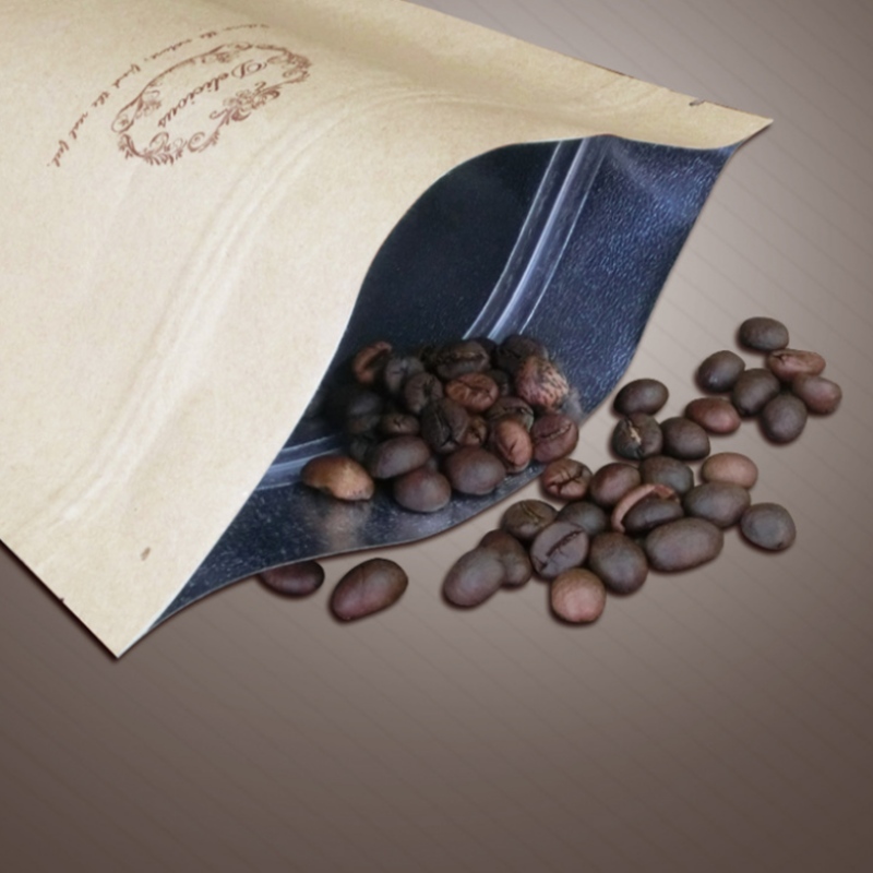 Kvalitní běžně používané papírové sáčky ze sulfátového papíru, 3 boční těsnicí obaly na kávu, rýžové ořechy na svačinu kávy