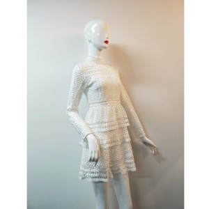 KOŽENÉ BÍLÉ ŠATY JLWD0040