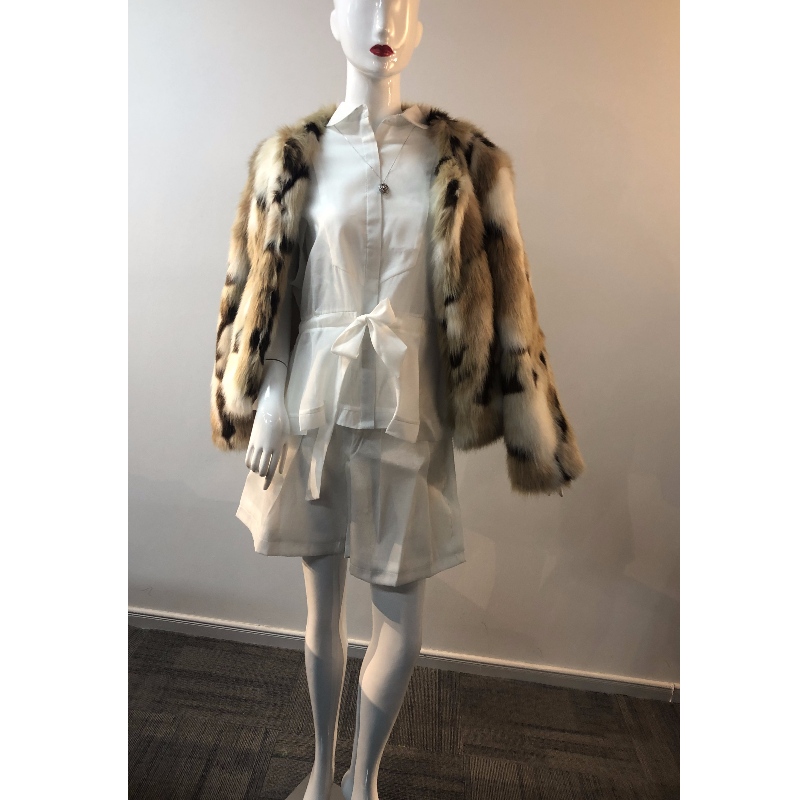 BARVY LADIES 'COLLARLESS FUR COAT RLWF0017