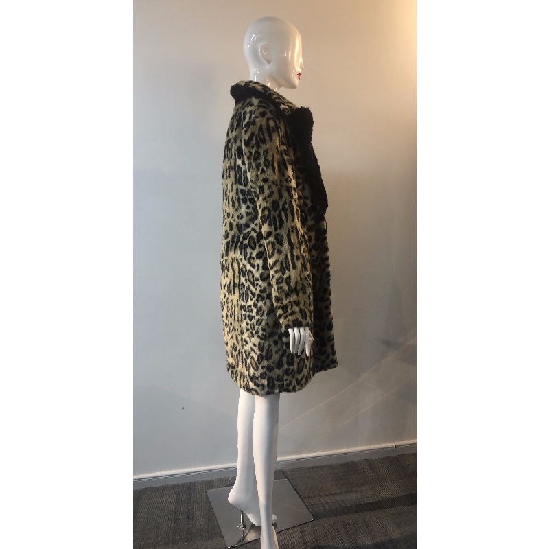 LADIES 'LEOPARD PRINT FUR COAT RLWF0028