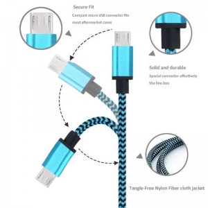 Nylonový opletený datový kabel