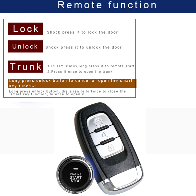 PKE bezklíčové zadávání RFID auto lock u0026 unlock in auto alarm starter