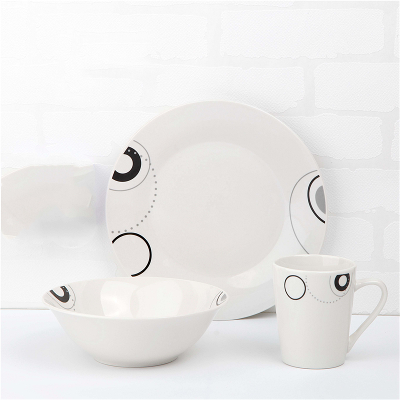 keramický stolní nádobí-12 kusů porcelánové večeře sada s řezané obtisk