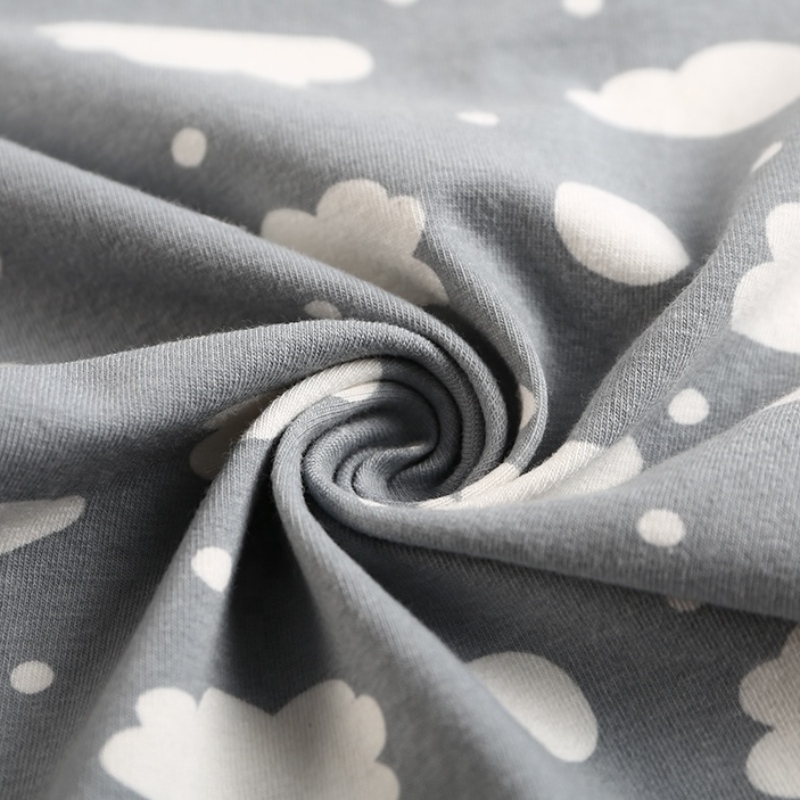 Jediný dres cloudový tisk 100% česaná bavlněná trikotová pletená tepláková souprava pro dětské oblečení