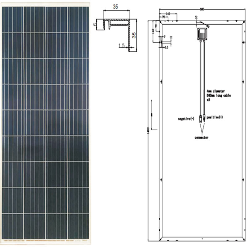 VYSOKÝ VÝKONNÝ MODUL MONOCRYSTALLINE SYP150P -170P / 5BB 36C ELL POLYCRYSTALLINE MODUL