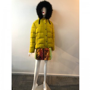 LADIES 'YELLOW HOODED COAT RLWPC0026