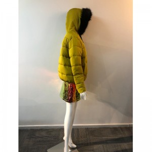 LADIES 'YELLOW HOODED COAT RLWPC0026