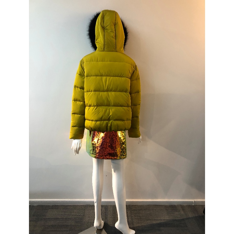 LADIES 'YELLOW HOODED COAT RLWPC0026