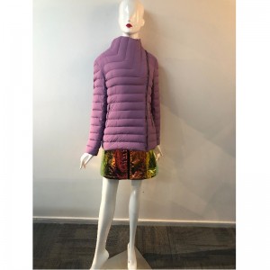 LADIES 'PURPLE HIGH-COLLAR COAT RLWPC0031