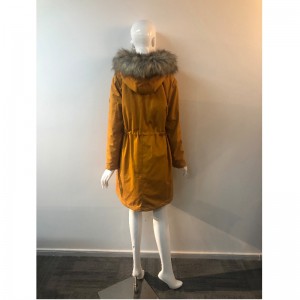 LADIES 'YELLOW HOODED COAT RLWPC0041