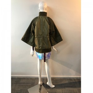 LADIES 'BAT SLEEVE COAT V KHAKI RLWPC0043