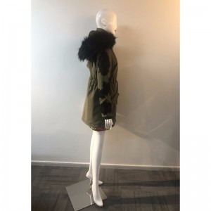 LADIES 'KHAKI HOODED COAT RLWPC0047