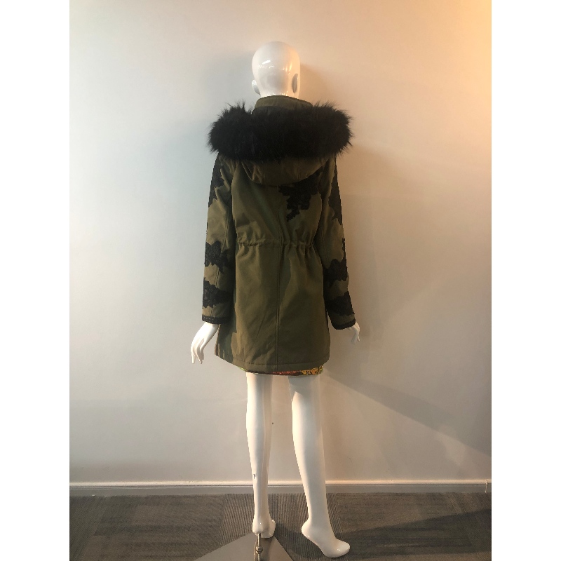 LADIES 'KHAKI HOODED COAT RLWPC0047