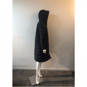 LADIES 'BLACK LONGLINE COAT RLWPC0056