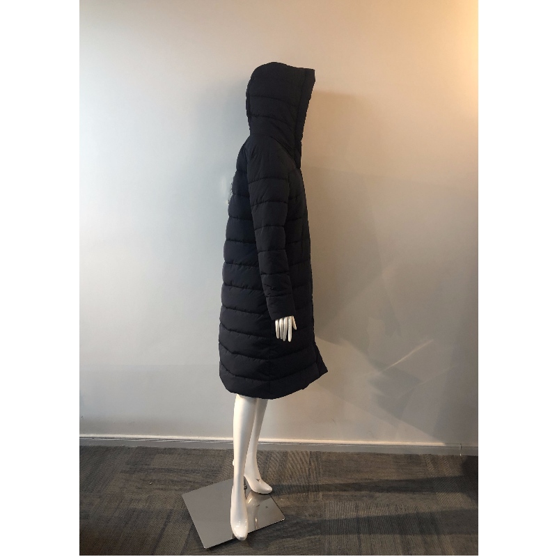 LADIES 'BLACK LONGLINE COAT RLWPC0056