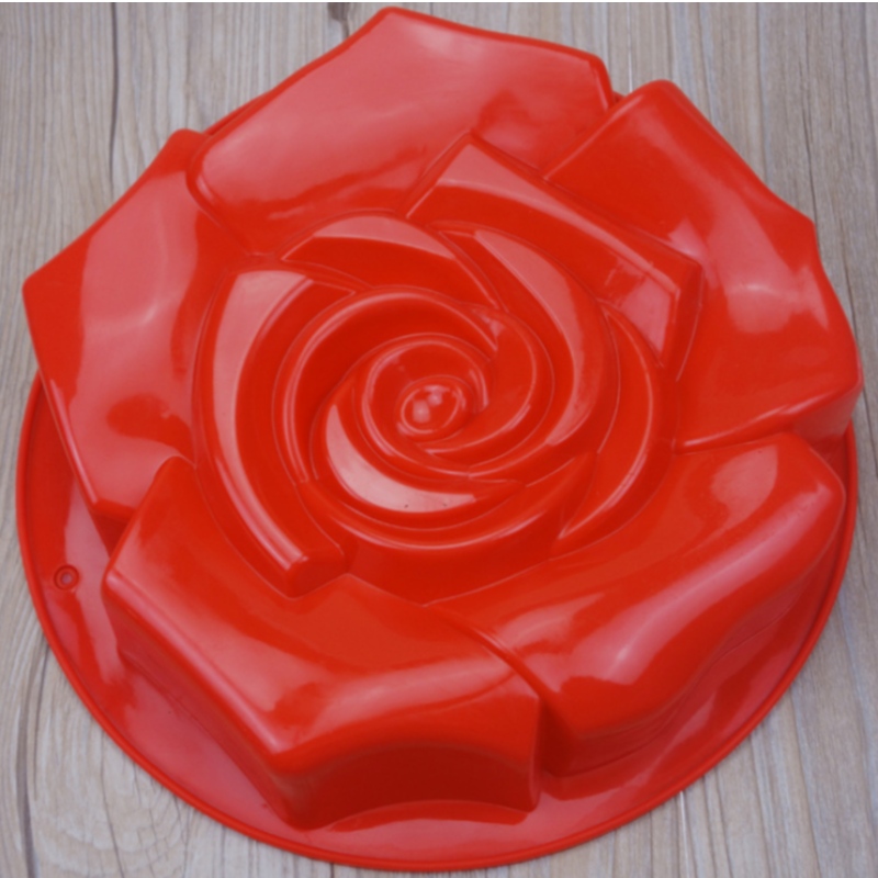 Silikonová forma formy jeden nadměrný růžový dort forma jediný otvor velký květ pečení talíř diy pečení nástroje