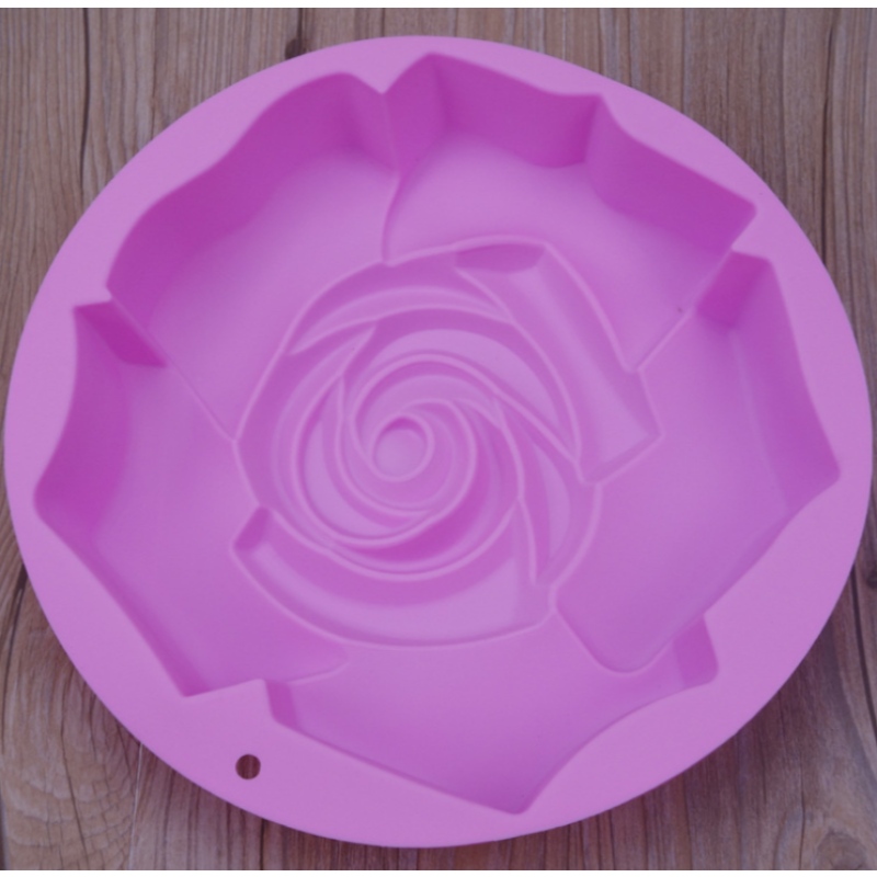 Silikonová forma formy jeden nadměrný růžový dort forma jediný otvor velký květ pečení talíř diy pečení nástroje