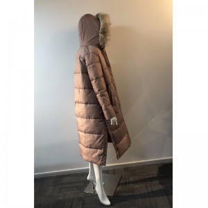 LADIES 'LONGLINE PUFFER COAT V CHAMPAGNE RLWPC0073