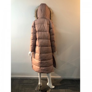 LADIES 'LONGLINE PUFFER COAT V CHAMPAGNE RLWPC0073