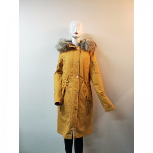 LADIES 'YELLOW LONGLINE COAT RLWPC0091