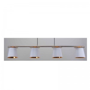 závěsná lampa s látkovým odstínem, bílý stín uvnitř zlata