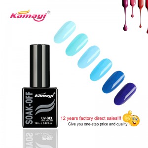 Výrobky na nehty Kamayi zdarma Vzorek Uv Gel Nail Polish Black Bottle 12ml Gel Polish