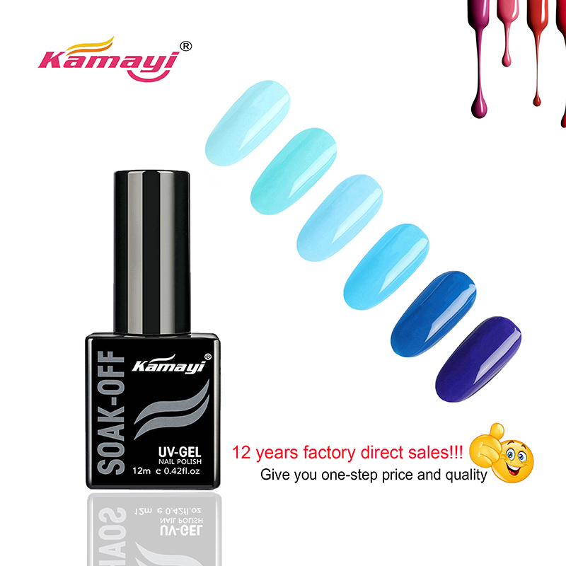 Výrobky na nehty Kamayi zdarma Vzorek Uv Gel Nail Polish Black Bottle 12ml Gel Polish