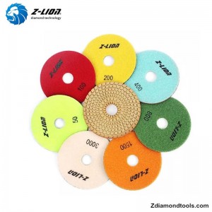 Pružné leštící podložky Z-LION ZL-123C z pryskyřice mokré pro kamenné projekty