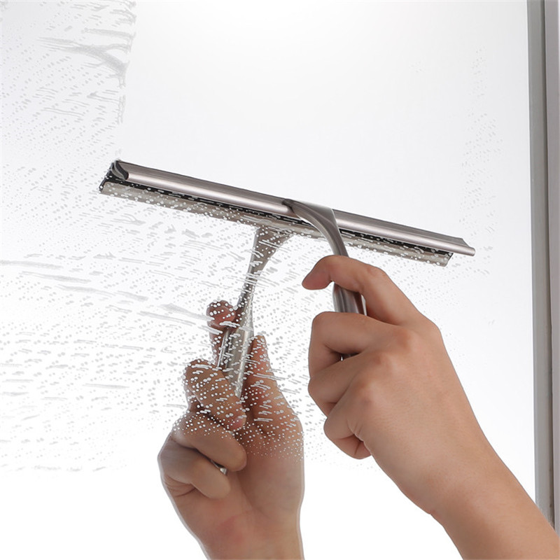 Profesionální stěrky z nerezové oceli pro koupelnové okenní sklo s držákem háčků na přísavky